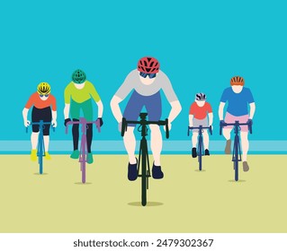 Great elegant vector editable bicycle race flat poster background design for your championship community event