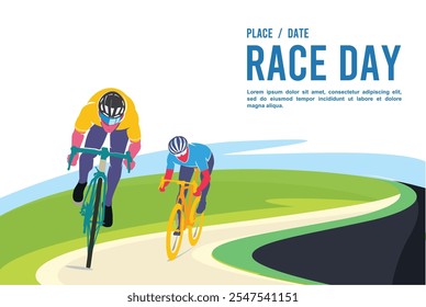 Gran diseño de fondo de póster de carrera de bicicleta editable de Vector elegante para su evento comunitario de campeonato