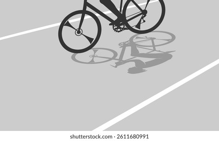 Great elegant vector editable cyclist shadow on the road good for background design