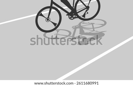 Great elegant vector editable cyclist shadow on the road good for background design