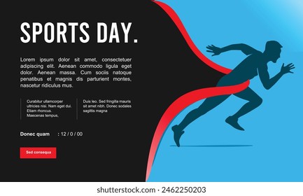 Great elegant vector editable finish line marathon runner with wide blank area for text poster background design for your digital and print