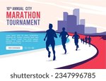 Great elegant vector editable marathon poster background design for your marathon championship event	