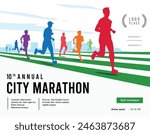 Great elegant vector editable marathon poster background design for your marathon championship event
