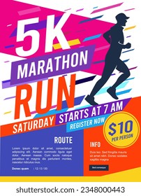 Great elegant vector editable marathon poster design for your marathon championship event