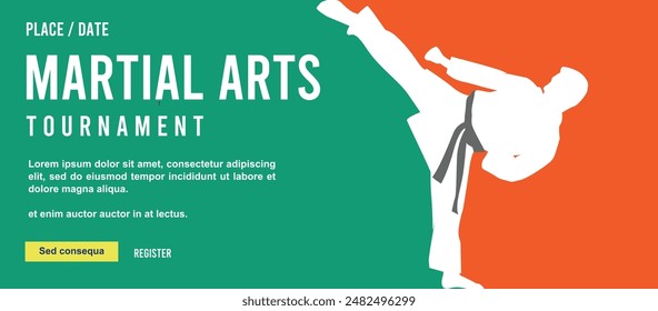 Great elegant vector editable martial art karate or taekwondo poster background design for your martial art championship event