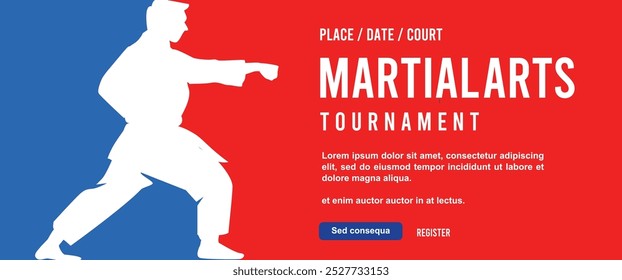 Grande vetor editável elegante arte marcial ou cartaz de karate design de fundo para o seu evento de campeonato de arte marcial	