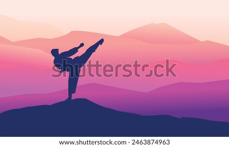 Great elegant vector editable martial art karate poster background design for your martial art championship event