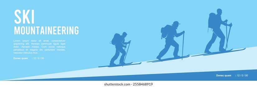 Great elegant vector editable Ski Mountaineering poster background design for your Ski_Mountaineering championship event