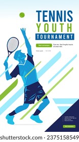 Gran diseño de fondo de afiches de tenis editables por vector elegante para su evento de campeonato