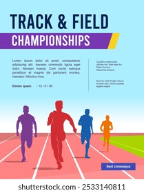 Great elegant vector editable track and field sprint runner poster background design for your marathon championship event