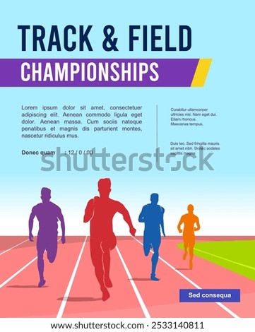 Great elegant vector editable track and field sprint runner poster background design for your marathon championship event