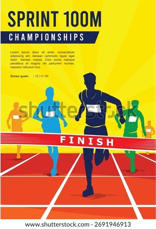 Great elegant vector editable track and field sprint runner poster background design for your marathon championship event