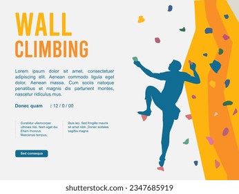 Great elegant vector editable wall climbing poster or background design for your wall climbing championship event	