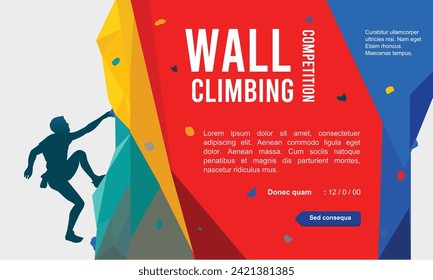 Great elegant vector editable wall climbing poster or background design for your wall climbing