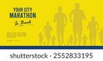 Great elegant vector editable yellow marathon poster background design for your marathon championship event