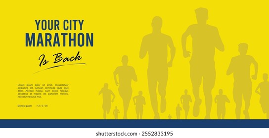 Great elegant vector editable yellow marathon poster background design for your marathon championship event