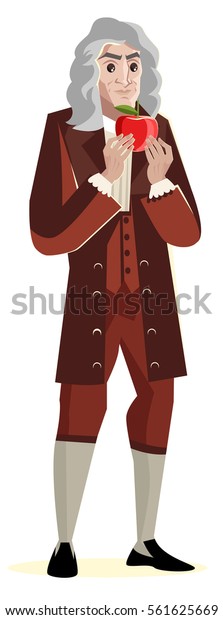 Great English Scientist Physicist Learning Apple Stock Vector (Royalty ...