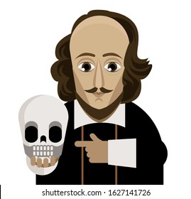 great english writer with an skull