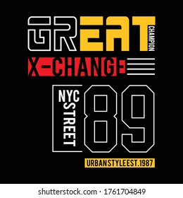 great exchange design typography,vector illustration
