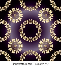 Great for fabric and textile, wallpaper, packaging or any desired idea. Vintage. Traditional, Ethnic, Turkish, Indian motifs. Vector illustration. Brown and black ornamental, floral seamless pattern.