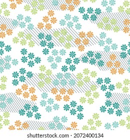 Great for fabrics,home texlite, wallpapers, vintage style designs. multicolored carnation flowers seamless Scandinavian style pattern.