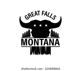 Plantilla de diseño del logotipo de Great Falls Montana