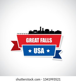 Great Falls skyline - Montana, United States of America, USA - vector illustration