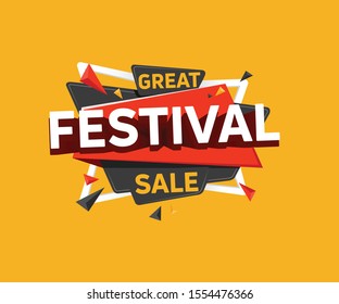 great festival sale offer discount vector