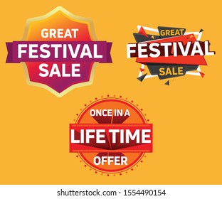 Great Festival Sale Offer Discount Vector Unit