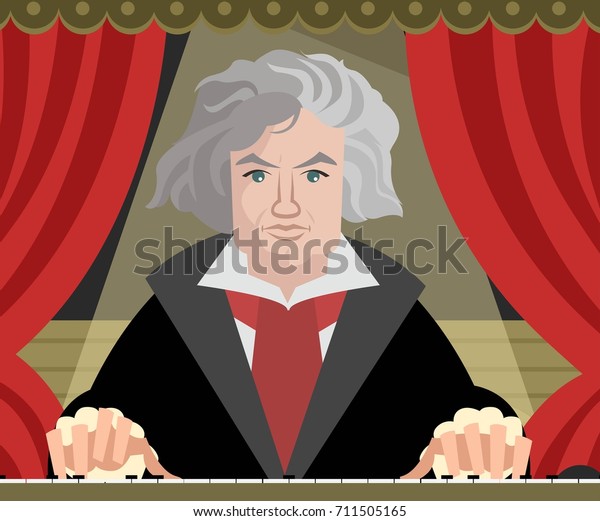 Great German Composer Musician On Theater Stock Vector (Royalty Free ...