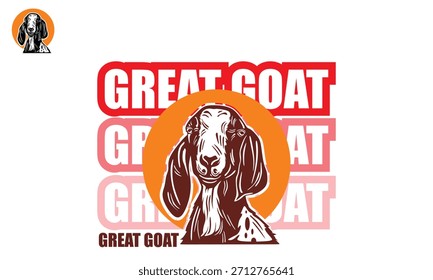 grande logotipo de cara bonito de cabra, silhueta de melhores imagens vetoriais de cabeça de carneiro