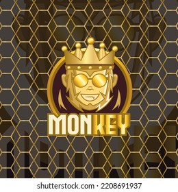 A great gold monkey graphic illustration for your channel logo, esports team and so on.