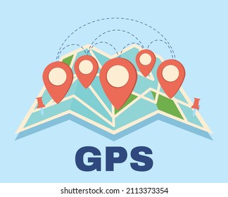 gran afiche de gps con marcadores