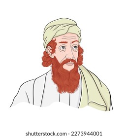 Great greek scientist and philosopher pythagoras flat vector illustration