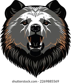 Gran Cabeza De Oso Grizzly・ Bear Grizzly Head Vector