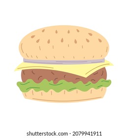great hamburger design over white