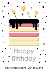 Great Happy Birthday Card. Vector typography illustration 