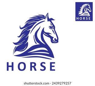 GREAT HEAD HORSE LOGO, silhouette of strong mare face vector illustrations
