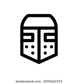Great helm. Editable stroke vector icon.