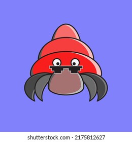 great hermit crab illustrator vector graphics for character play