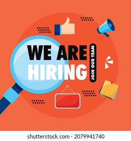 great hiring illustration with loupe