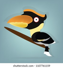 Great hornbill ,vector design