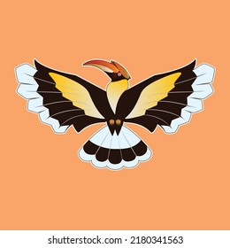 The Great Hornbill Vector Design