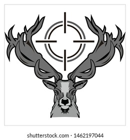 great horned deer vector design