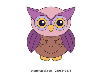 "Great Horned Owl Bird Vector Illustration"