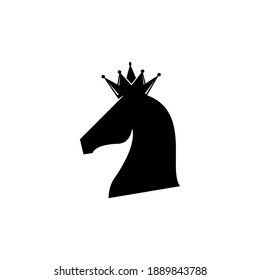 great horse head in solid black color logo, vector illustrations