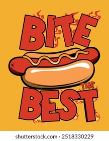 Gran Hot Dog T-Shirt, Bite Best, Regalos para el amante de los perros calientes, Hot Dog Gift Shirt, Hot Dog Slut Addict Lover Shirt, Hotdog Lover Equipo