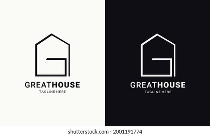 Großartiges Hauslogo. Sauberes Haus Logo für Immobilienfirma. Modernes und elegantes Design. Illustrationsvektor