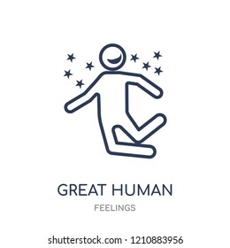 great human icon. great human linear symbol design from Feelings collection. Simple outline element vector illustration on white background.