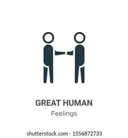 Great human vector icon on white background. Flat vector great human icon symbol sign from modern feelings collection for mobile concept and web apps design.